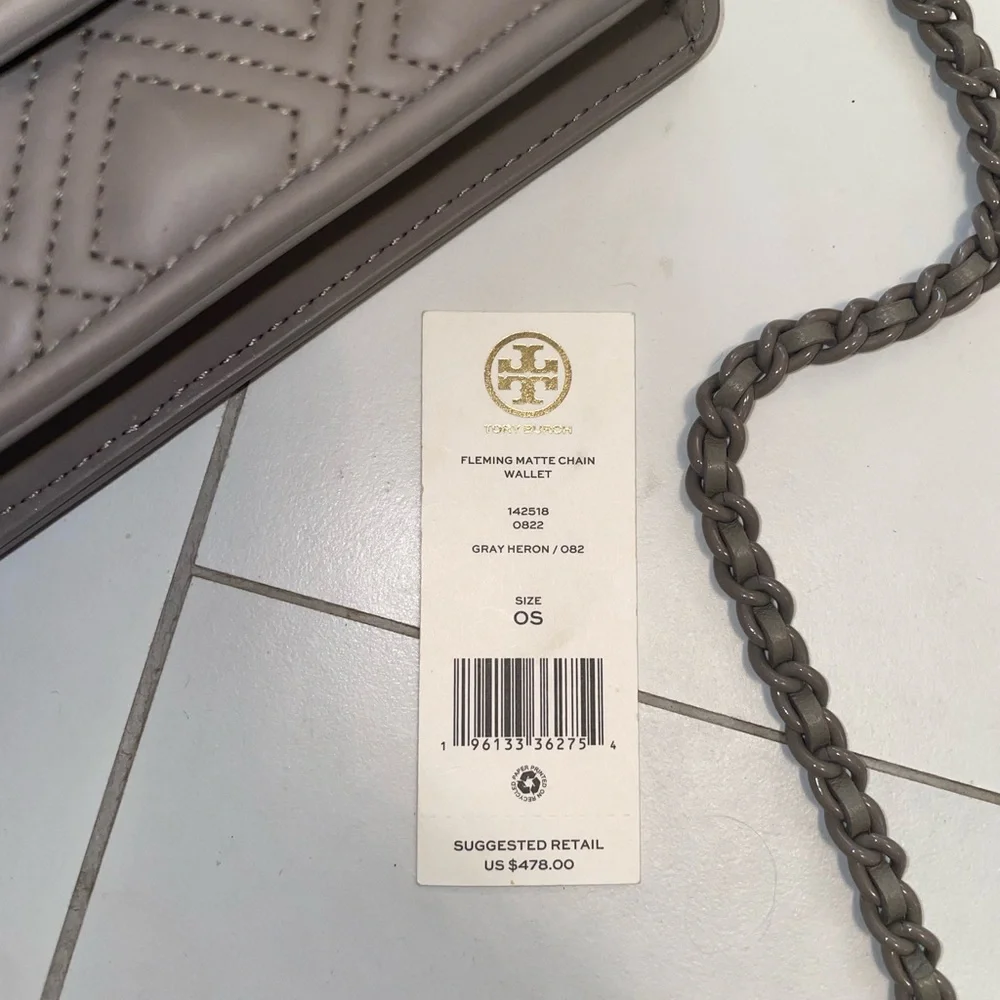 Tory Burch Fleming Matte Chain Wallet Bag - Picture 9 of 9